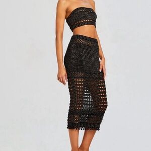 Retrofete Black Crochet Set